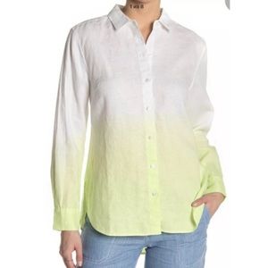 Tommy Bahama Womens Two Palms Dip-Dye Linen Shirt Size Medium